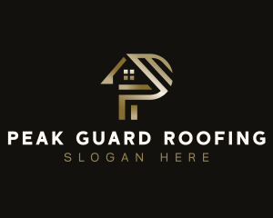 Realty Roofing Letter P logo design