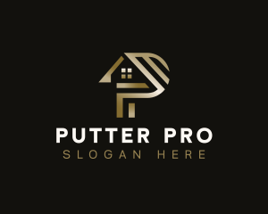 Realty Roofing Letter P logo design