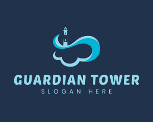 Cloud Lighthouse Tower logo design