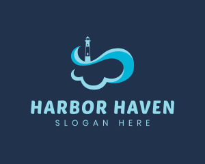 Harbor - Cloud Lighthouse Tower logo design