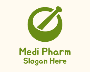 Pharmacology - Green Mortar Pestle logo design