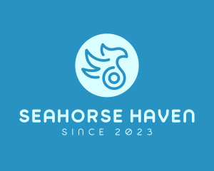 Seahorse - Bird Animal Wing logo design