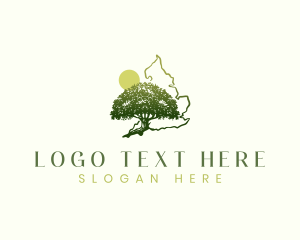 Map - United Kingdom Oak Tree logo design