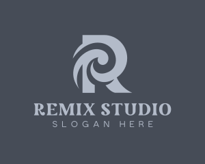 Studio Company Swirl Letter R logo design