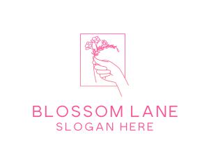 Floral Hand Bloom logo design