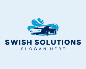 Muscle Car Wash Swish logo design