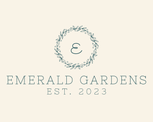 Botanical Beauty Flower Wreath  logo design