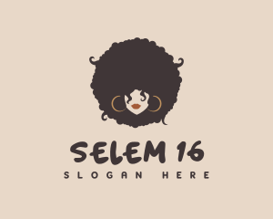 Retro Afro Woman Logo