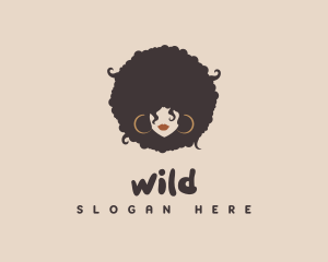 Retro Afro Woman Logo