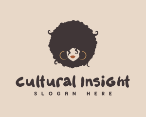 Retro Afro Woman logo design