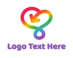 Pride - Gay Pride Rainbow Love Heart logo design
