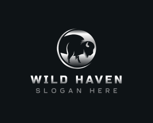 Wild Bison Buffalo logo design