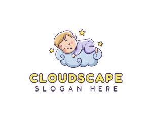 Baby Sleeping Cloud logo design