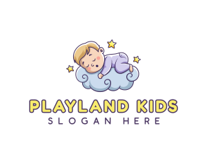 Baby Sleeping Cloud logo design