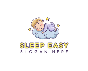 Baby Sleeping Cloud logo design