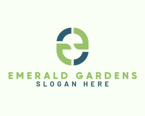 Gardening Leaf Letter E logo design