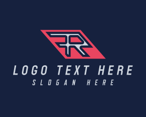 Slanted Modern Industrial Letter R Logo
