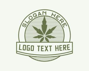 Herbal - Green Cannabis Plant logo design