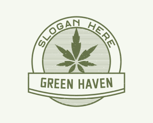 Green Cannabis Plant logo design