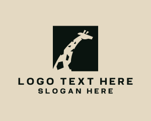 Negative Space - Giraffe Wildlife Safari logo design