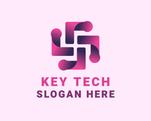 Financial Tech Circuit  logo design