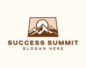 Hiking Mountain Summit logo design