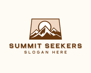 Hiking Mountain Summit logo design