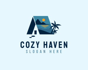 Inn - Calm Beach House Vacation logo design