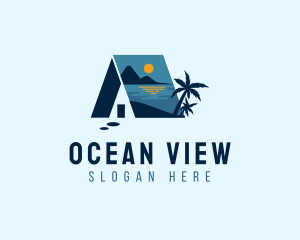 Calm Beach House Vacation logo design