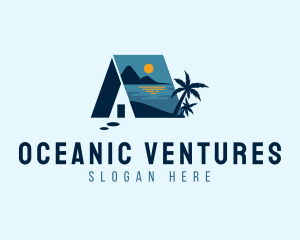 Calm Beach House Vacation logo design