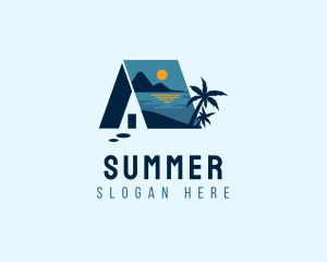 Calm Beach House Vacation logo design