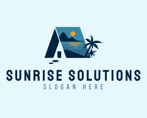 Calm Beach House Vacation logo design