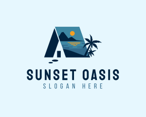 Calm Beach House Vacation logo design