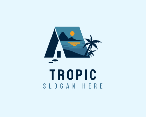 Calm Beach House Vacation logo design