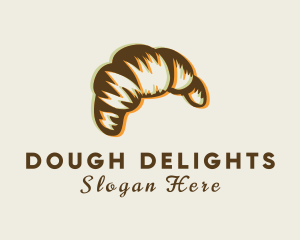 Dough - Croissant Bread Pastry logo design