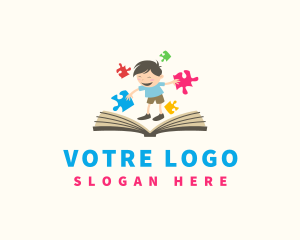 Puzzle - Puzzle Book Boy logo design