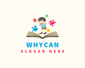 Pediatrician - Puzzle Book Boy logo design