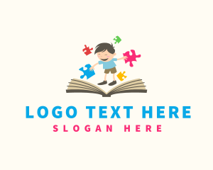 Playground - Puzzle Book Boy logo design