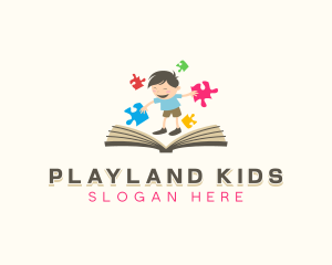 Puzzle Book Boy logo design