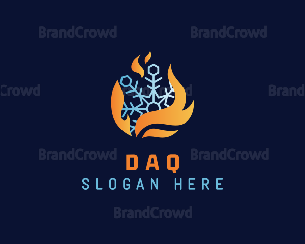 Burning Flame Snowflake Logo