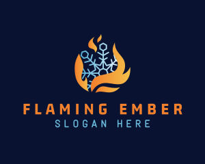Burning - Burning Flame Snowflake logo design