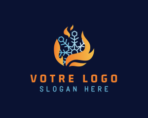 Winter - Burning Flame Snowflake logo design