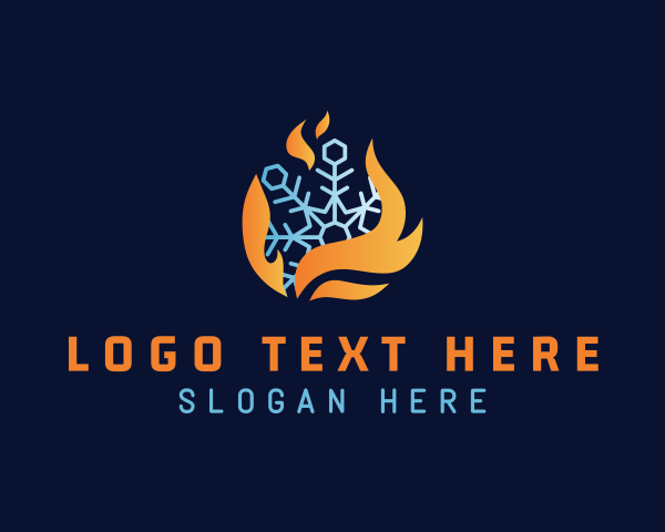 Burn - Burning Flame Snowflake logo design