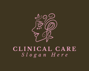 Pink Woman Face logo design