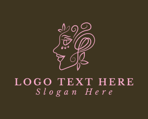 Facial Care - Pink Woman Face logo design