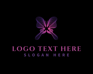 Flutter - Butterfly Wave Wing logo design