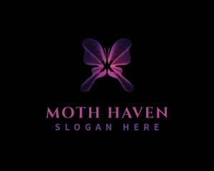 Moth - Butterfly Wave Wing logo design