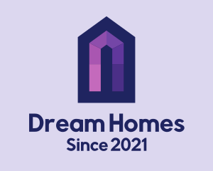 Simple - Purple House Mosaic logo design