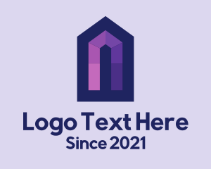 Residential - Purple House Mosaic logo design