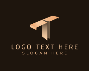 Origami - Paper Fold Plane Letter T logo design